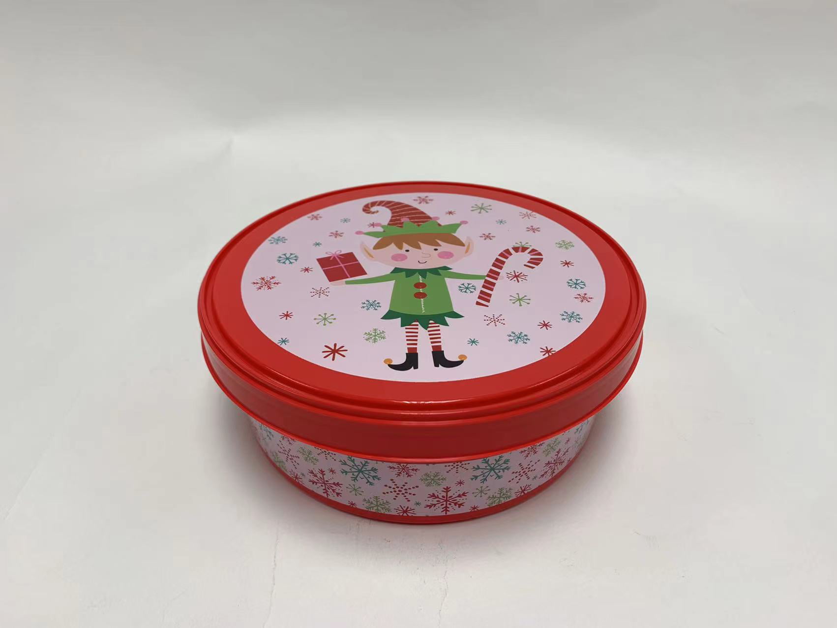 Holiday Time 2PK Round Plastic PP Red Treat Container, Snowflake Printing,  7 x 2.6, 43 oz