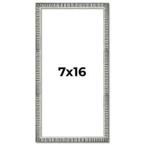 7x16 Frame Silver Grey Distressed Solid Wood Picture Frame | 0.75 Inch Moulding Width | Interior