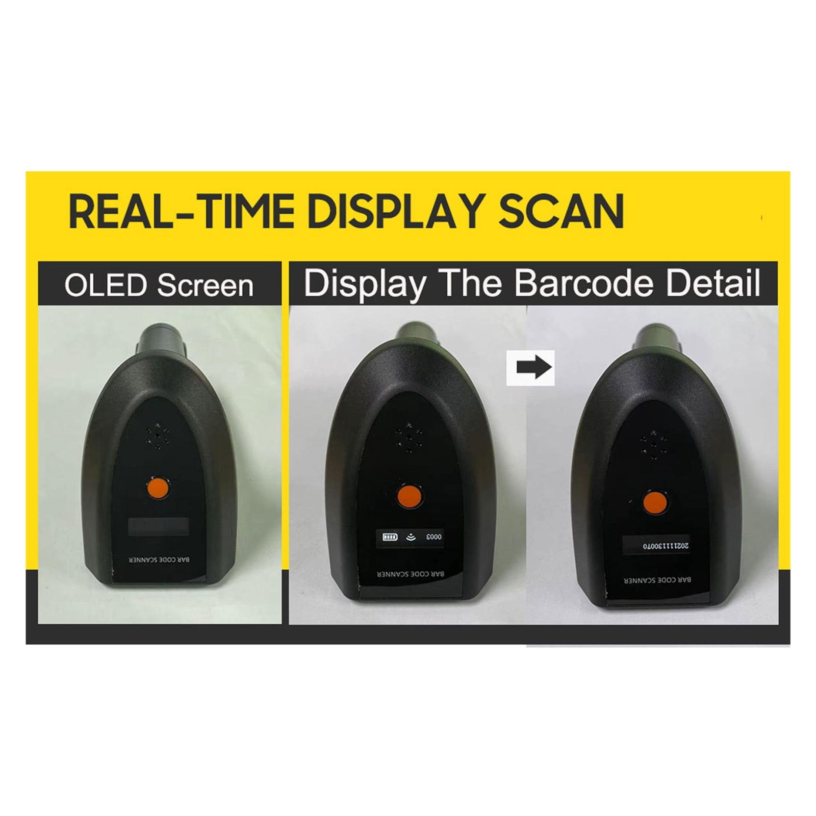 Embedded Mini Barcode Scanner Scan 2D 1D Wireless Barcode Scanner CMOS QR Code Reader Battery Level Indicator Voice Reminder ,Easy to Operate