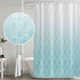 thumbnail image 3 of Abstract Art Bathroom Shower Curtains with Hooks, Classic Blue Line Gradient Texture Waterproof Fabric Washable Shower Curtain for Home Hotel Bathtub Decor 36x72 Inch, 3 of 9