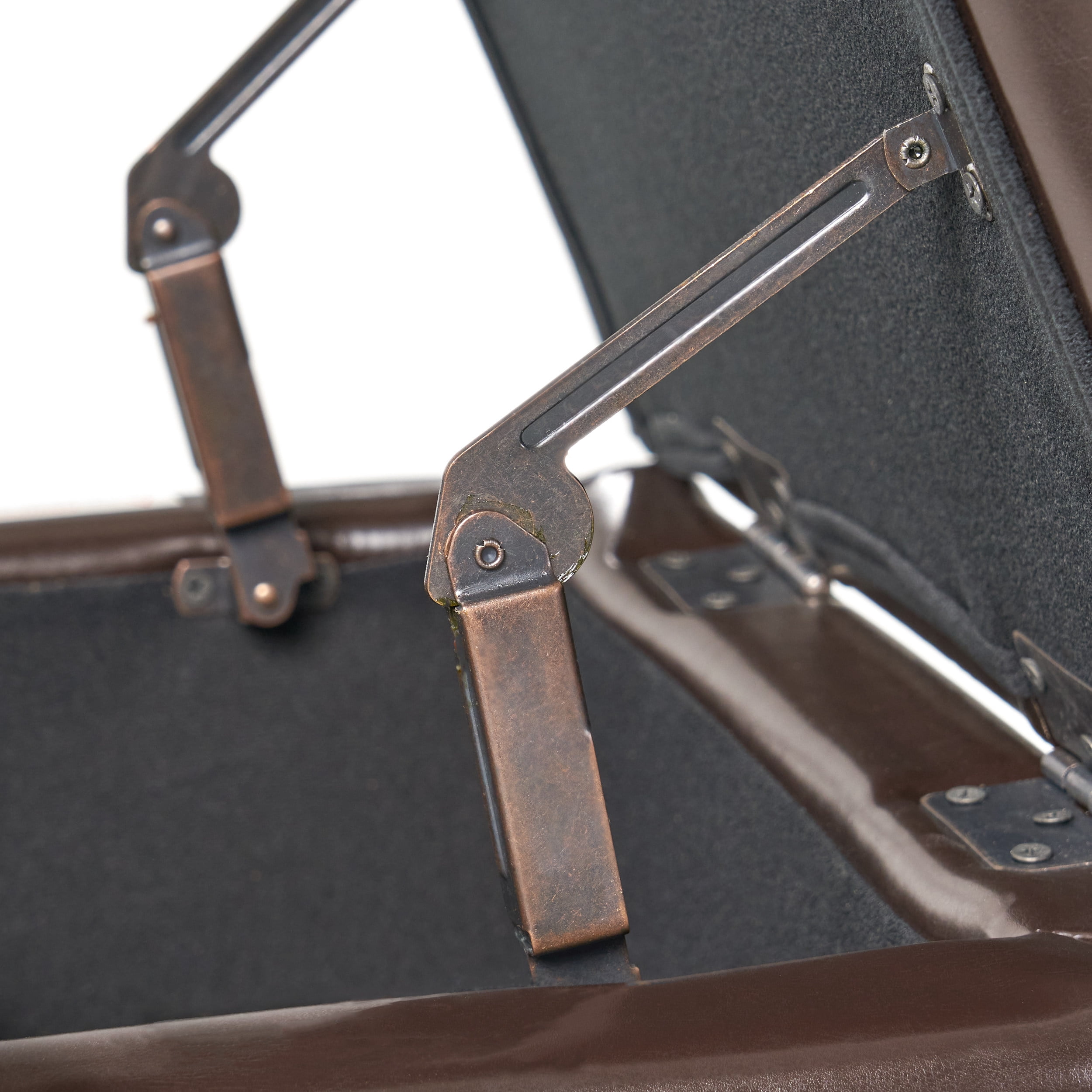 Noble House Logan Chocolate Brown Bonded Leather Storage Ottoman
