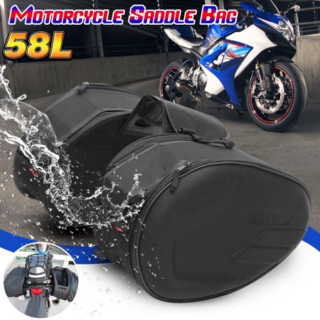 2pcs Back Seat Carry Luggage Tail Bag Saddlebag Large Capacity Multi-use for Motorcycle Bike Rear (Best Motorcycle Tail Bag)