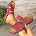 thumbnail image 6 of Bkhluea Women Wedge Slide Sandals Dual Strap Slip On Shoes Comfortable For Casual Home Travel Daily Outdoor Walking, 6 of 7