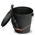 thumbnail image 5 of Metal Fireplace Ash Bucket With Shovel Lid Cover Fire Pits Stove Sturdy Black, 5 of 8