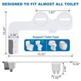 thumbnail image 2 of Bidet Non-Electric Toilet Attachment with Dual Nozzles, Adjustable Water Pressure & Stainless Steel Inlet – Ultra-Slim Cold Water Bidet for Feminine & Rear Cleansing, 2 of 6
