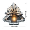 thumbnail image 3 of Stylish Metal Hanging Christmas Tree Wind Spinner - Abstract Geometric Design with Warm Golden Glow for Garden & Yard Decor, 3 of 7