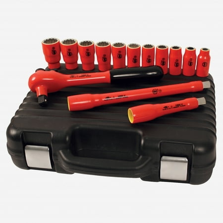 

Wiha 31694 14 Piece Insulated 1/2 Drive Metric Socket Set w/ Ratchet and Case