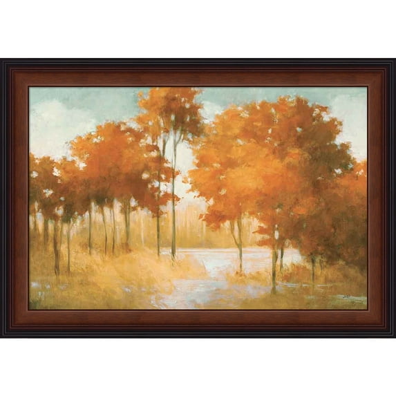 Great Art Now Autumn Lake Orange by Julia Purinton, Framed Wall Art, 27.5W x 19.5H
