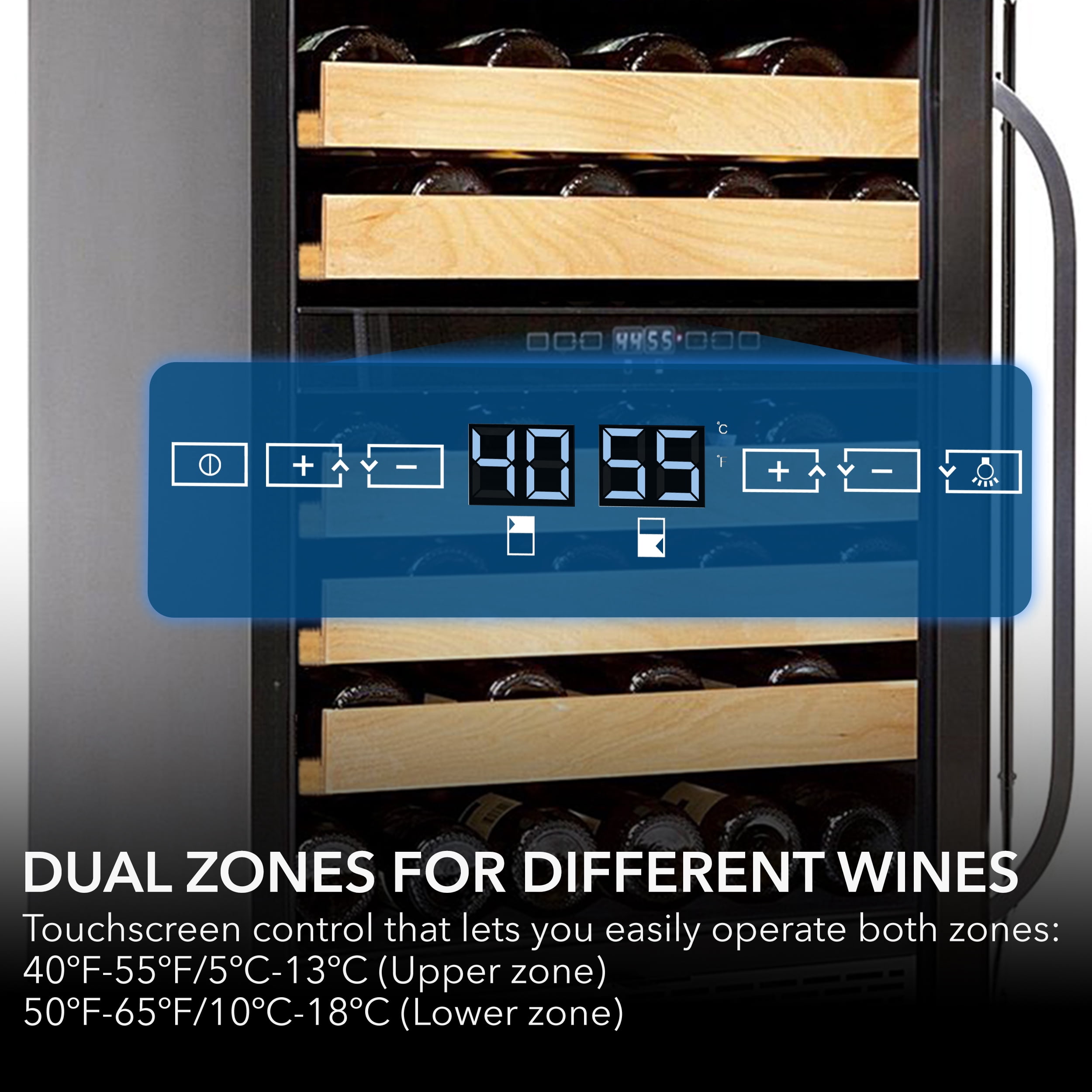 Whynter 24" 46 bottle Dual Temperature Zone Built-In Wine Refrigerator BWR-462DZ/BWR-462DZa