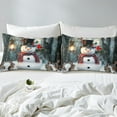 thumbnail image 3 of Xmas Snowman Duvet Cover Set Cute Rabbit Comforter Cover,Merry Christmas King Bedding Set,Xmas Snowflake Bed Set Cartoon Christmas Decorations(No Comforter), 3 of 5