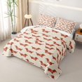 thumbnail image 3 of Manfei Cartoon Dachshund Quilt King, Stripe Sweater King Coverlet Set, Peach Brown, 3pcs, 1 Bedspread and 2 Pillowcases, 3 of 7