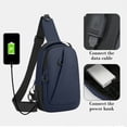 thumbnail image 5 of MMJ Sling Bag for Men Crossbody Chest Bag Large Capacity PU Leather for Commute Travel Work 11.8x7.9x3.9in, 5 of 6