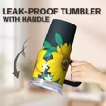 thumbnail image 5 of Sunflower 20oz Stainless Steel Tumbler with Handle and Straw – Insulated Travel Cup with Sliding Lid, 360° Full Wrap Printed Mug for Home, Outdoor & Sports Use, Foral, 5 of 6