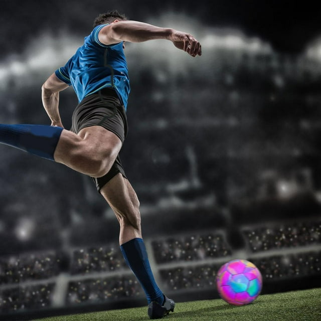 Balón de Fútbol Reflectante Sharpla Balón de Entrenamiento de Fútbol Holográfico