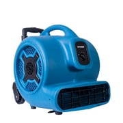 XPOWER P-830H 1 Horsepower 3 Speed Portable Utility Air Mover Blower with Wheels