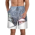 thumbnail image 1 of Fotbe Watercolor Winter Landscape For Christmas Trajes de Baño Estampados para Hombre, Shorts de Verano de Secado Rápido, Ropa de Playa, Bañadores-3X-Large, 1 of 6