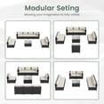thumbnail image 6 of POTEBAN 9 Pieces Patio Conversation Set, Outdoor Black PE Wicker Sectional Sofa for Backyard Garden, Off-white, 6 of 9