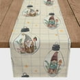 thumbnail image 2 of Creative Products Cream and Gray Check Gnome Globe Pattern 16 x 72 Cotton Twill Table Runner, 2 of 2