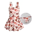 thumbnail image 5 of Xixirimido Heart Shapes Leopard Pink Print Girls One Piece Swimsuits Sleeveless Swim Dress for Girls Skirted Bathing Suit Hawaiian Skirt Swimwear UPF 50+ Sun Protection, 3-4 Years, 5 of 7