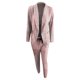 thumbnail image 4 of Puntoco Traje casual con estampado de celosía para mujer, chaqueta de manga larga + pantalones largos, conjunto de dos piezas Puntoco Puntoco-5444, 4 of 6