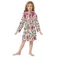 thumbnail image 6 of FORMRS Niños Bathrobe Unisex Hooded Robe Soft Plush Pajamas Sleepwear, Size 10-12T, Pink Flowers, 6 of 7