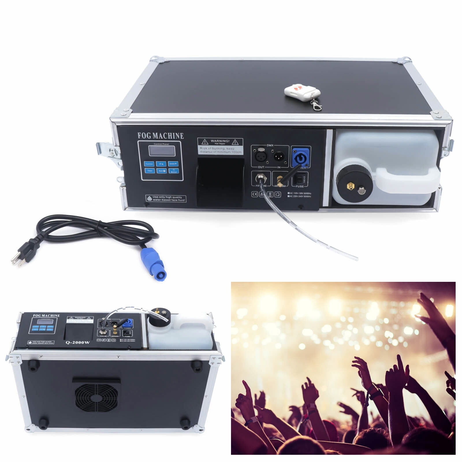 1500W Professional Haze Fog Machine, 3.5L Tank, Quick Warm-Up, DMX/Remote Control, Adjustable Smoke Output for Stage, Party, Studio, and Events