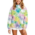 thumbnail image 4 of Atogsazn Kids Boys 1/4 Zip Sweatshirt Childrens Casual Tie Dye Long Sleeve Pullover Sweater Fall Winter Outerwear Green 11-12 Years Fashion, 4 of 9