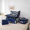 thumbnail image 6 of Homewish Cartoon Ice Hockey Twin Bedding Sets 7-Piece for Teens, American Sports Player Bedding Comforter Set, Navy Buffalo Plaid Reversible Sheet Sets, Super Cozy Room Decor, 6 of 8