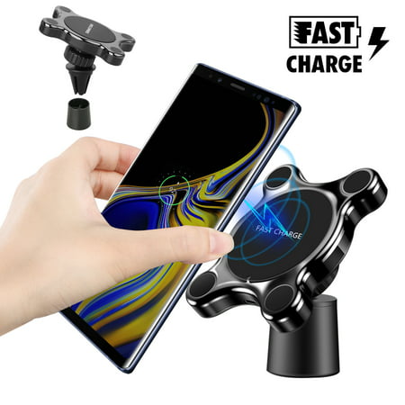 TSV Magnetic Fast Qi Wireless Car Mount Charger For iPhone 11/11 Pro X Samsung Note 9 S9 S10 (Best Magnetic Iphone Charger)