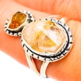 thumbnail image 1 of Rough Citrine Ring Size 7.75 (925 Sterling Silver)  - Handmade Boho Vintage Jewelry RING119552, 1 of 2