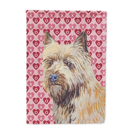 Cairn Terrier Hearts Love and Valentine's Day Portrait Flag