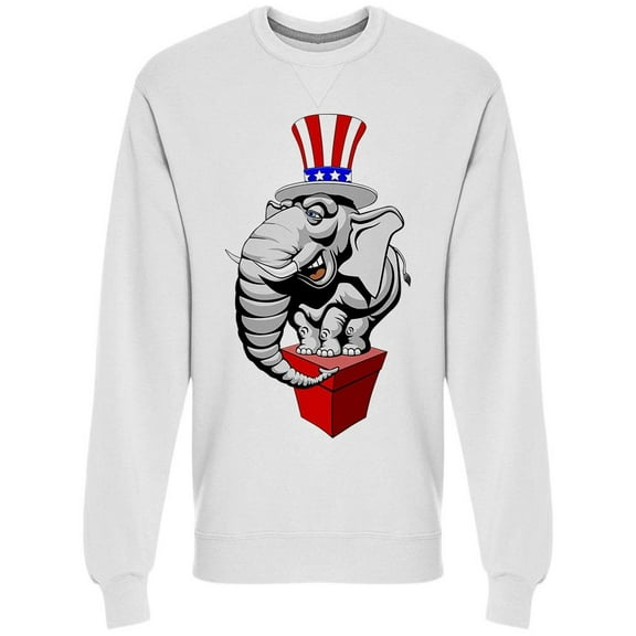 American Elephant Symbol Sweatshirt Men -Image by Shutterstock, Male Small