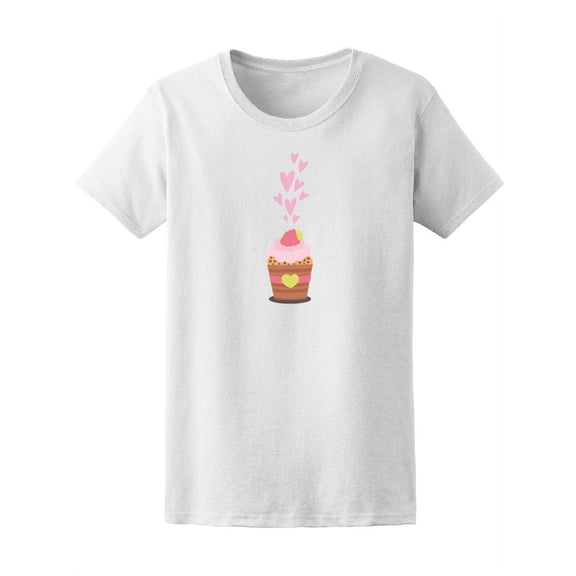 Cute Love Cupcake With Hearts Tee Women's -Image by Shutterstock