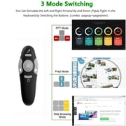 Wireless Presentation Remote 2.4GHz USB PPT Clicker Laser Pointer Presenter Windows Mac, Slide Control Presentation Clicker
