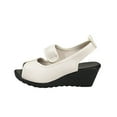 thumbnail image 2 of THDHVS Womens Wedge Sandals,Wedge Sandals for Women,Fashion Women Casual Round Head Sandals Comfy Beach Casual Shoes White 9.5, 2 of 6