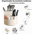 thumbnail image 5 of Rotating Makeup Organizer with 3 Slots for Pencils and Brushes, Durable Plastic Design for Hallway or Bathroom Use, 5 of 5