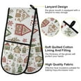 thumbnail image 2 of Yayeee Double Oven Mitt Kitchen Heat Resistant Baking 35" x7" Quilted Glove, Brown Christmas House, 2 of 6