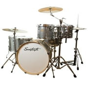 Sawtooth Command Series 6-Piece Drum Set Shell Starter Pack with 24" Bass Drum, Hardware & Zildjian Cymbals, Silver Sparkle ( box 1 of 2)