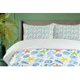 thumbnail image 4 of Ambesonne Nautical Duvet Cover Sets, Marine Themed Starfish, 2-Queen, Blue and Yellow, 4 of 7
