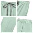 thumbnail image 6 of Men Short Sleeve Scrub Set V Neck Top with Chest Pocket and Straight Leg Pants Two Piece Uniform Suit Mint Green 2XL, 6 of 6