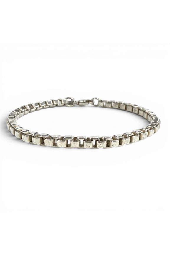 Pre-Owned TIFFANY&Co. Tiffany Venetian Link 925 Chain Bracelet, Silver, Weight 14.83g, Women's.