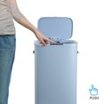 thumbnail image 5 of happimess Tammi Kitchen 14.5-Gallon Slim Metal Push Button Trash Can, Tide Pool Blue, HPM1017H, 5 of 10