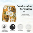 thumbnail image 6 of Picia White Floral and Butterflies pattern Mens Swim Trunks with Compression Liner Stretch Beach Shorts Quick Dry with Zipper Pockets No-Chafing Board Shorts-Large, 6 of 9