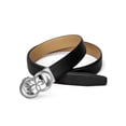 thumbnail image 3 of Catelles Black Woven Top-grain Leather Women's Belt,Alloy Buckle, Durable And Stylish, Suitable for Jeans and Skirts，Gift Box &For waist 32 inches Width 0.83 inches, 3 of 14