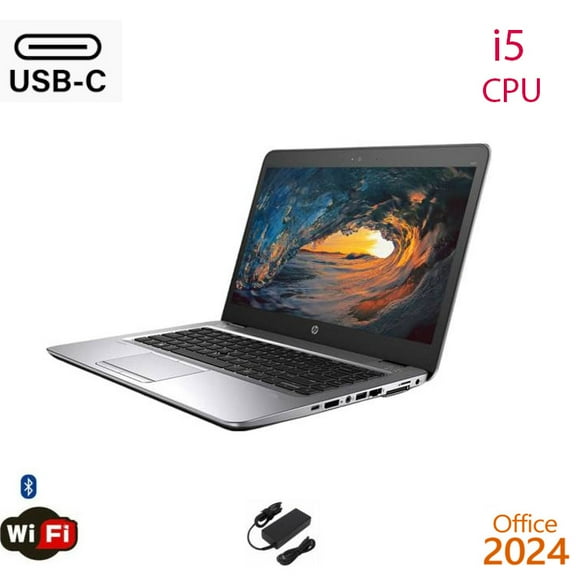 Windows 11 HP Elitebook G3 14" Core i5 Laptop 8GB 256GB SSD Wifi Computer Office24