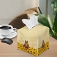 thumbnail image 2 of ZUXONGSY Sunflower Horse Square Tissue Box Cover Modern PU Leather Tissue Holder Customized Printed Tissue Cover Easy to Clean Tissue Organizer Case Stylish Home Decor, 2 of 7