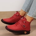 thumbnail image 6 of Dakaela Women's Leather Ankle Boots with Arch Support Comfortable Hand-Stitched Soft Sole Slip On Chukka Booties High Top Sneakers with Hook and Loop Size 6-9, 6 of 8