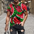 thumbnail image 4 of Camisas de Manga Larga para Hombres Blusa de Cuello Redondo de Impresión Cómoda, Camisa Casual de Poliéster para Uso Diario, de Fiesta Y de Primavera de Verano, 4 of 5