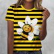 thumbnail image 2 of Tops de Cuello Redondo para Mujeres Casual de Moda Impresa Camiseta de Manga Corta Top 95% Poliéster 5% Elastano para Uso Diario Y de Fiesta, 2 of 5