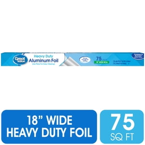 Great Value Heavy Duty Aluminum Foil, 75 Sq Ft